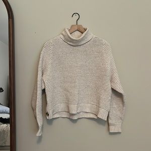 Madewell Boxy Turtleneck Sweater with Buttons